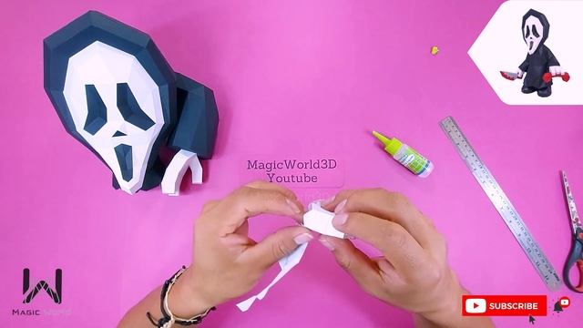 MagicWorld3D - Ghostface Scream - Tutorial Papercraft + [SVG-Cricut] [.Studio3-Silhouette] смотреть онлайн
