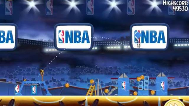 Angry Birds Seasons NBA Ham Dunk Level 1-2 3 Star Walkthrough Gameplay смотреть онлайн