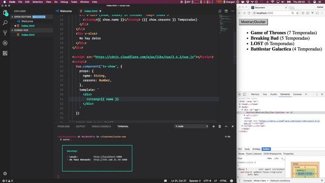 Components en Vue (Curso Vue.js en Español) смотреть онлайн