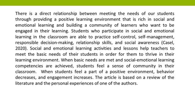 Positive Classroom Design through Social Emotional AJEL 2022 71 1 13 смотреть онлайн