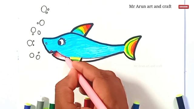 How to Draw a Baby Shark ? Easy step by step | Kids Drawing смотреть онлайн