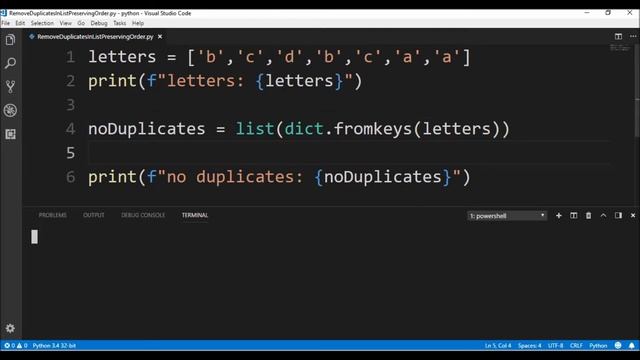 remove duplicates from list preserving order in python ? смотреть онлайн