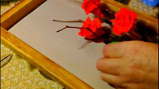 Панно "Розы". Лепим из лёгкого застывающего пластилина.Сувениры к 8 марта. Поделка для садика, школ смотреть онлайн