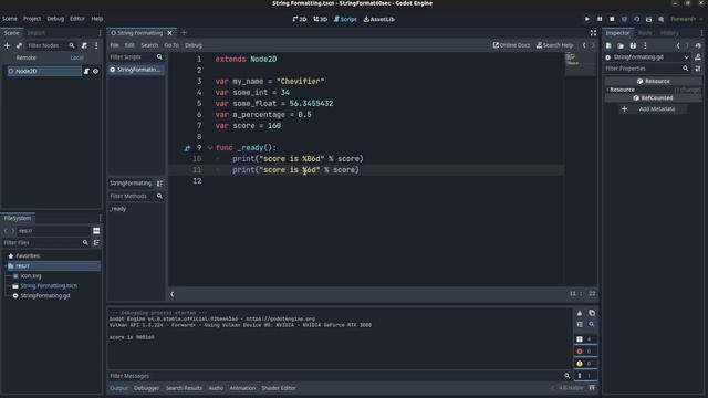 String Formatting in Godot смотреть онлайн