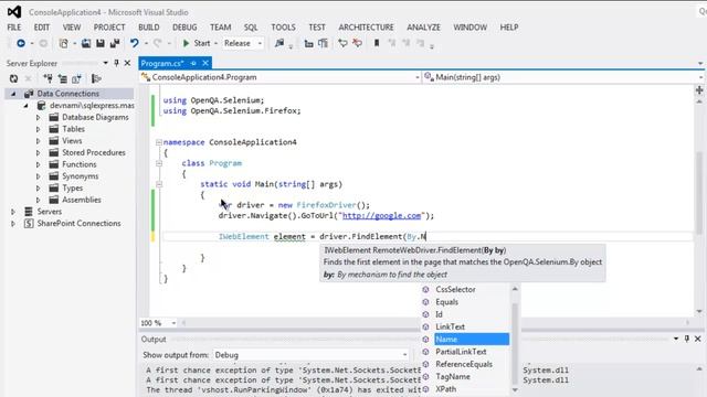 Selenium C# SendKeys смотреть онлайн
