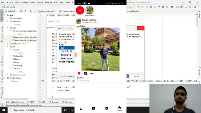 Curve bottom sheet android || Social Media app using firebase 2021 смотреть онлайн