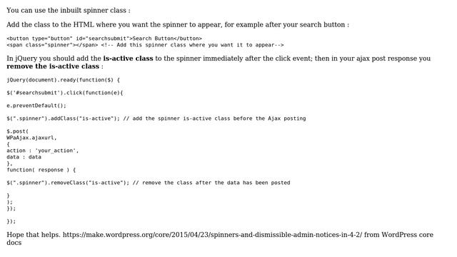 Wordpress: How to add a " waiting" icon for an ajax in WP frontend? (3 Solutions!!) смотреть онлайн