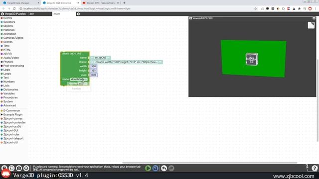 Verge3D plugin:css3d v1.4 release смотреть онлайн