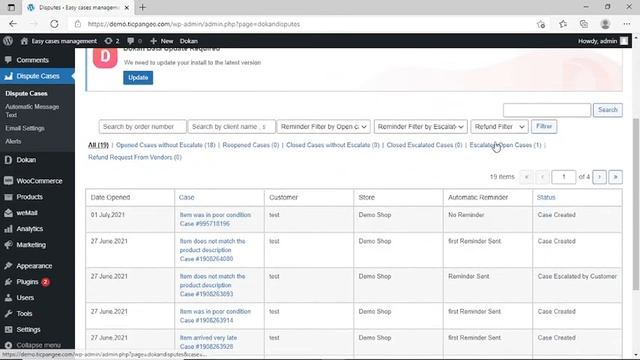 Easy cases Management Plugin for Woocommerce Dokan multivendors. смотреть онлайн