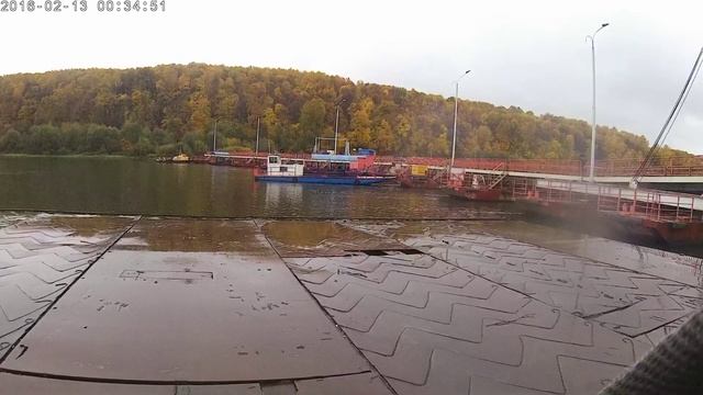 Развод понтонного моста через Оку город Озёры смотреть онлайн
