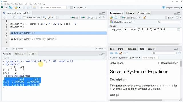 Inverse of Matrix in R (Example) | How to Invert Matrices | Check Identity Matrix | solve Function смотреть онлайн