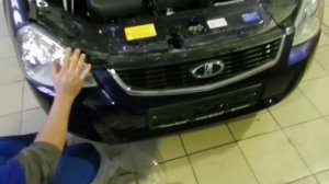 Снятие штатного переднего бампера LADA Priora