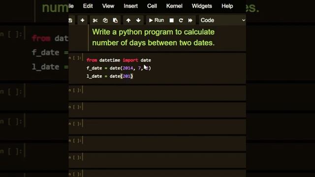 ##Python Program to calculate number of days between two dates #beginners #35 смотреть онлайн