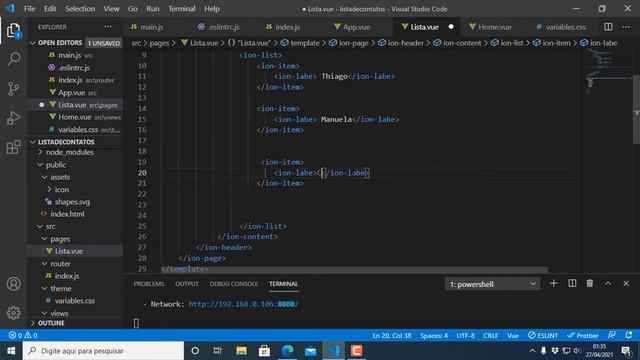 Aplicativo Mobile - Ionic & Vue Js - Criando agenda de contatos смотреть онлайн