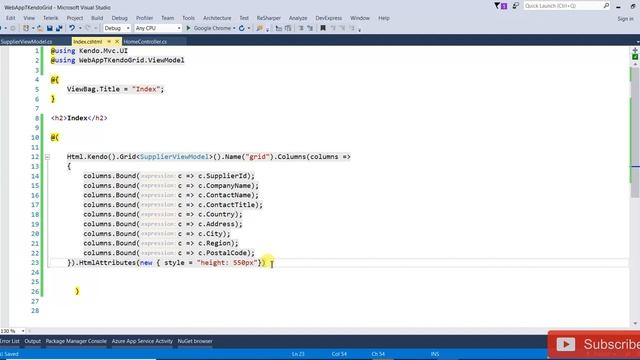 Kendo Grid in MVC смотреть онлайн