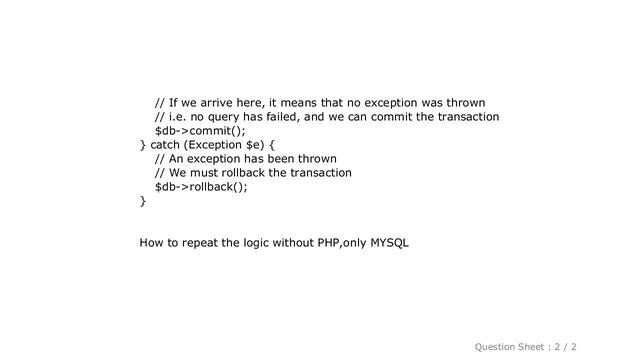 MySQL : try....catch in mysql for transaction? смотреть онлайн