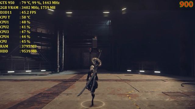 NieR: Automata AMD Phenom ii X4 955 GTX 950 (1080,900,720) смотреть онлайн