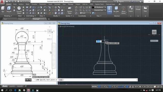 PAWN CHESS 2 3D DESIGN AND MODELING AutoCAD 2018 смотреть онлайн