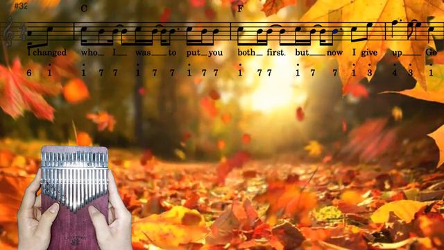Easy on me Adele kalimba tabs chords music sheet смотреть онлайн