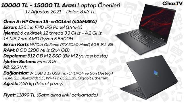 10000 TL - 15000 TL Arası En İyi Laptop Önerileri (17 Ağustos 2021) смотреть онлайн