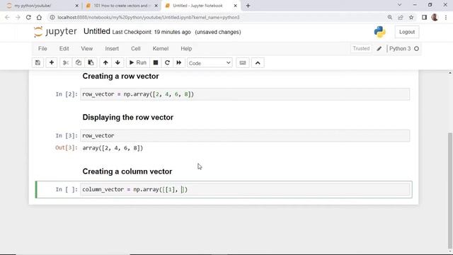 101 How to create vectors and matrices in python for machine learning and data science. смотреть онлайн