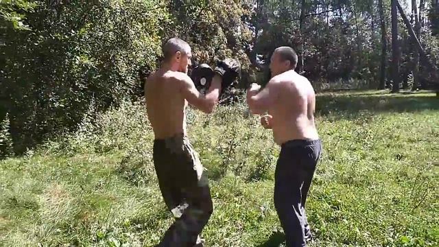 Защитно-ударная связка от прямого удара ногой, лоу-кика и прямого удара рукой. смотреть онлайн