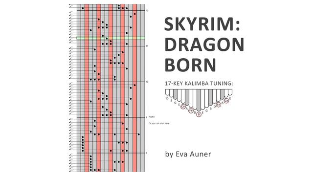 [kalimba Tabs,17-key] Dragonborn – TES V: Skyrim (main Theme) – Eva Auner