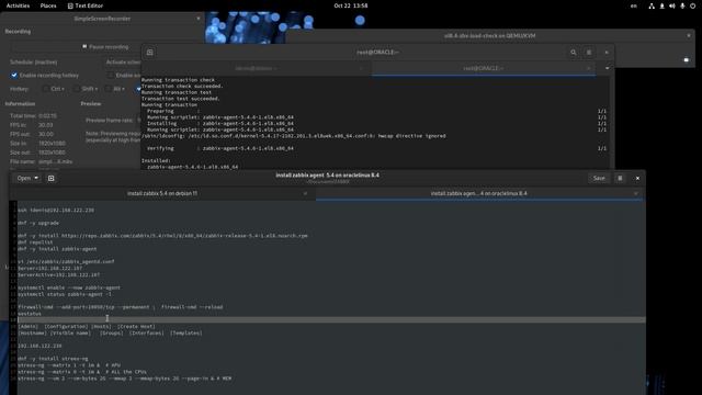 Установка Zabbix Agent 5.4 в Oracle Linux 8.4 смотреть онлайн