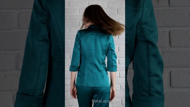 Отличный деловой костюм изумрудного цвета с AliExpress