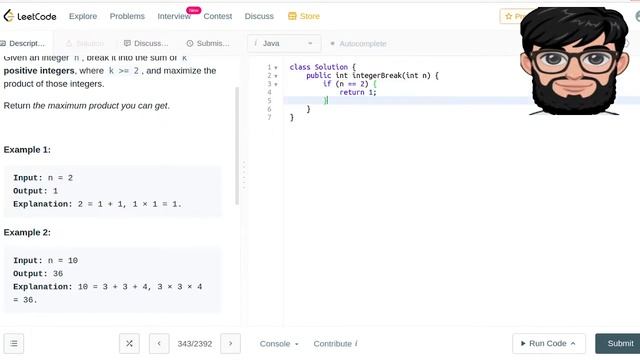 Leetcode Question 343 "Integer Break" in Java смотреть онлайн