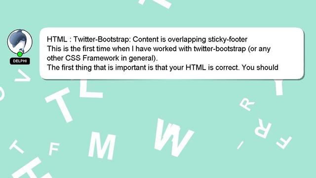 HTML : Twitter-Bootstrap: Content is overlapping sticky-footer смотреть онлайн