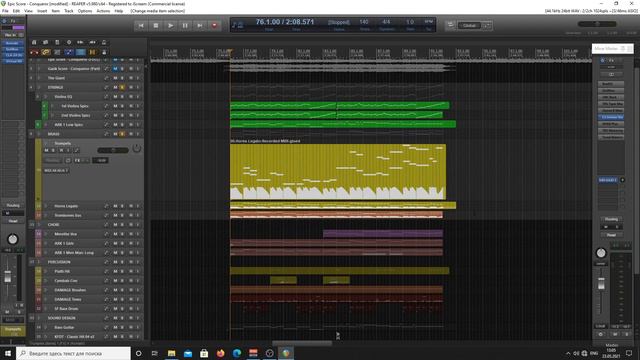 Epic Score - Conqueror (Разбор Фрагмента в reaper daw) смотреть онлайн