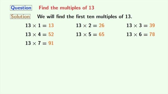 Multiples Of 13 | Multiplication Table Of 13