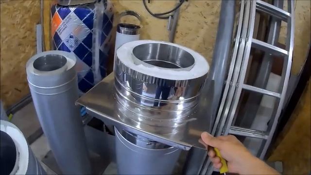 Дымоход для камина с трубой - радиатором. AISI304 смотреть онлайн