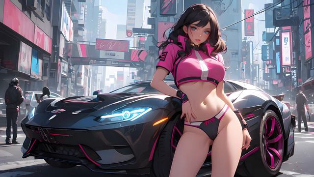 Luminous Nights_ Dark Synthwave with a Waifu Twist