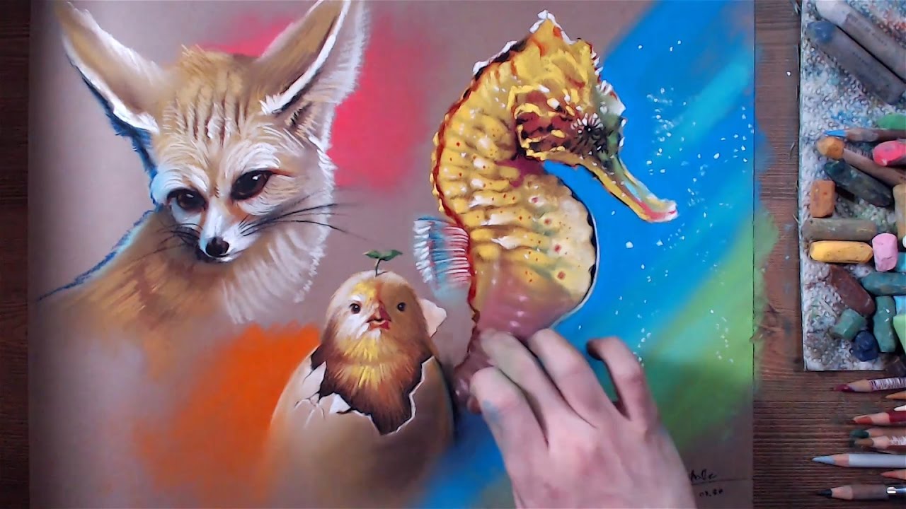 Animal Doodle - Soft Pastel Speed Drawing   Drawholic
