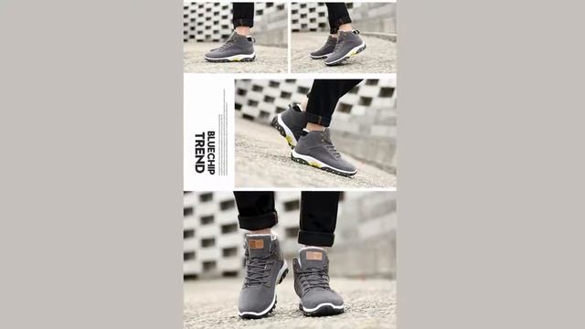 Зимние теплые мужские кроссовки winter warm men's running shoes смотреть онлайн