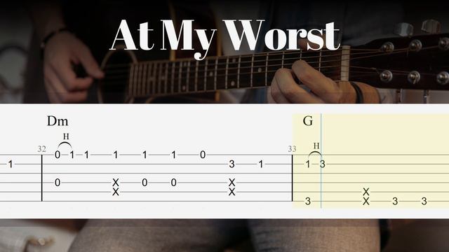 At My Worst - Pink Sweat$ | EASY Fingerstyle Guitar Lessons TAB смотреть онлайн