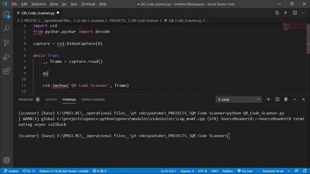 QR Code Scanner using Computer Vision | Python Project #2 смотреть онлайн