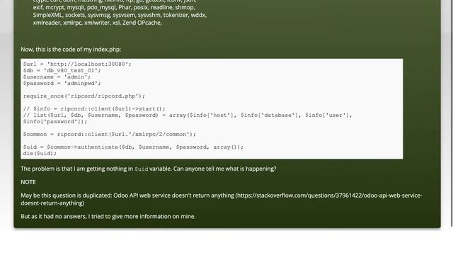 How to use PHP7 Ripcord library to get Odoo data? смотреть онлайн