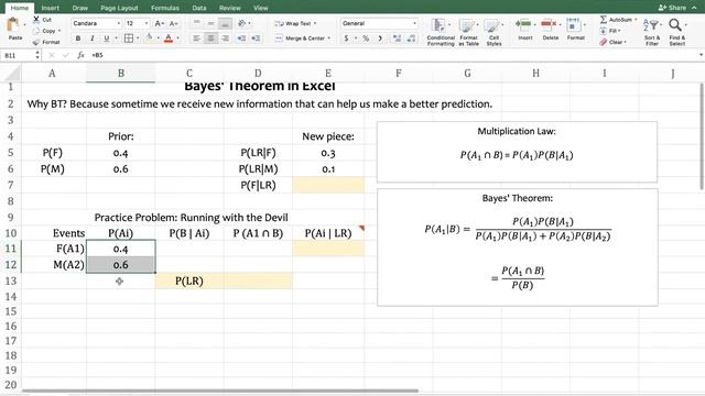 MBA 610 | 5.1 | Bayes' Theorem in Excel смотреть онлайн