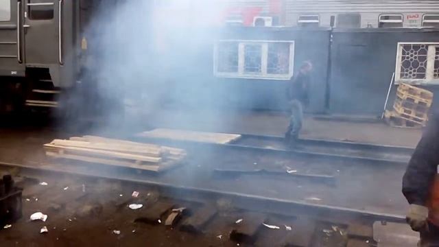 Пассажирское депо Хабаровск. Учеба о подрыве рельса :-) смотреть онлайн