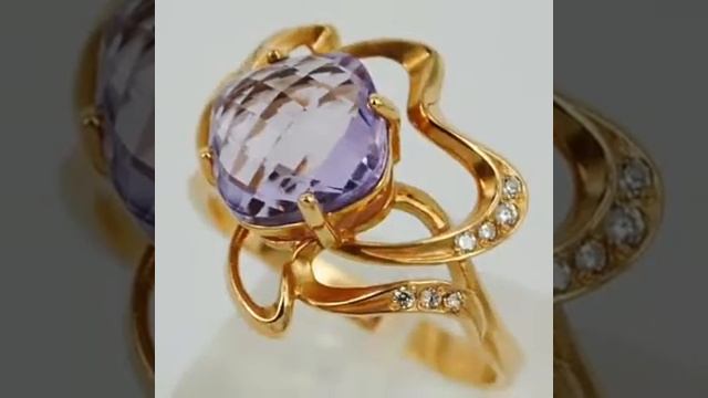 Золотой комплект украшений с аметистом смотреть онлайн