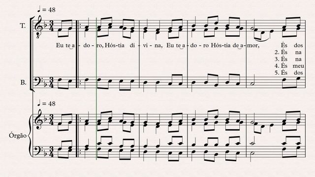 Eu te adoro, Hóstia divina - TTB + Organ (SATB) смотреть онлайн