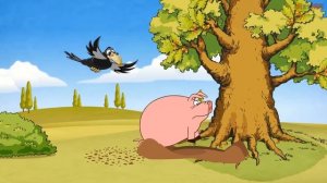 Свинья под дубом. Сказка для детей. Крылов. Басня для малышей о глупой Свинье