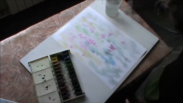 Как рисовать цветы акварелью по сырому. смотреть онлайн