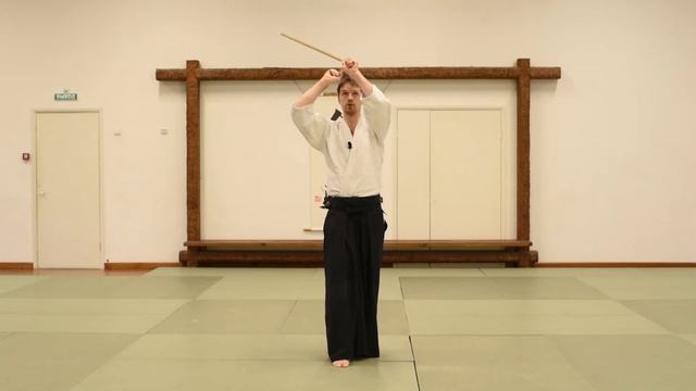 айкидо. базовые движения с дзе - шомэн учикоми | aikido. JO basic movements. shomen uchikomi смотреть онлайн