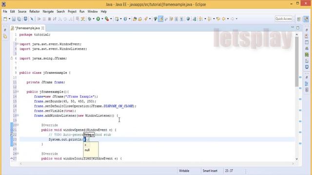 Video #35 - Java Swing Tutorial - How To Add Window Events To JFrame смотреть онлайн
