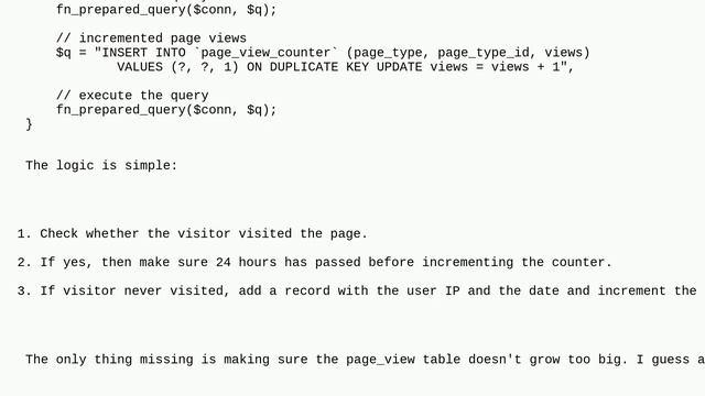 Codereview: Count unique visitor using IP address and make sure that 24 hours has passed before i.. смотреть онлайн