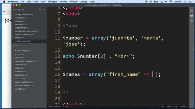 PHP Corse 11- Associative Arrays смотреть онлайн